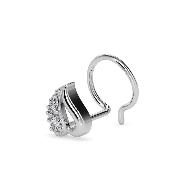 0.02Ct Leaf Style Lab-Grown Diamond Gold Wire Back Stud Nosepins