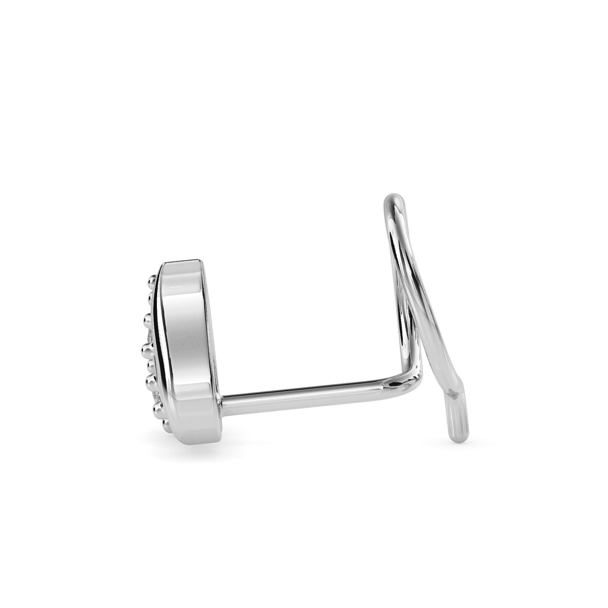 0.02Ct Leaf Style Lab-Grown Diamond Gold Wire Back Stud Nosepins