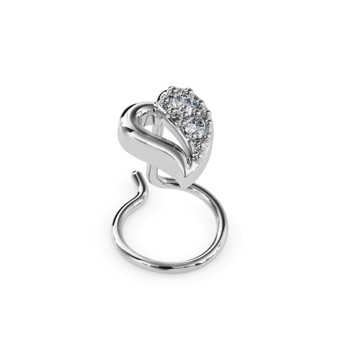 0.02Ct Leaf Style Lab-Grown Diamond Gold Wire Back Stud Nosepins