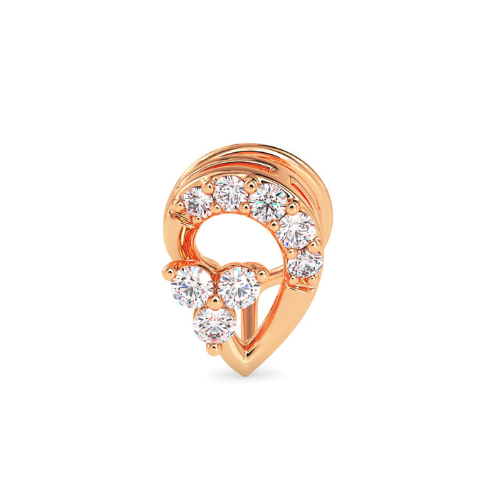 0.07Ct Leaf Shape Prong Set Lab-Grown Diamond Gold Wire Back Stud Nosepins