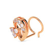 0.07Ct Leaf Shape Prong Set Lab-Grown Diamond Gold Wire Back Stud Nosepins