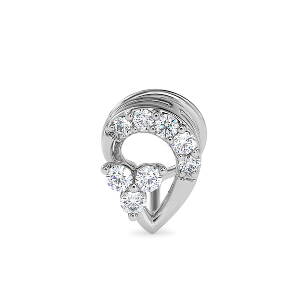 0.07Ct Leaf Shape Prong Set Lab-Grown Diamond Gold Wire Back Stud Nosepins