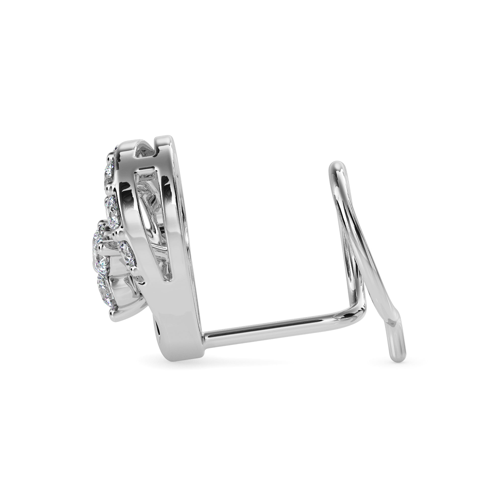 0.07Ct Leaf Shape Prong Set Lab-Grown Diamond Gold Wire Back Stud Nosepins