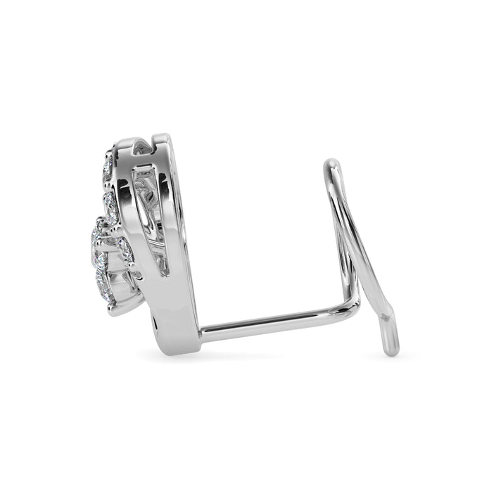 0.07Ct Leaf Shape Prong Set Lab-Grown Diamond Gold Wire Back Stud Nosepins