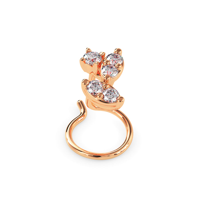 0.06Ct Two Marquise Shape Prong Set Lab-Grown Diamond Gold Wire Back Stud Nosepins