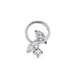 0.06Ct Two Marquise Shape Prong Set Lab-Grown Diamond Gold Wire Back Stud Nosepins