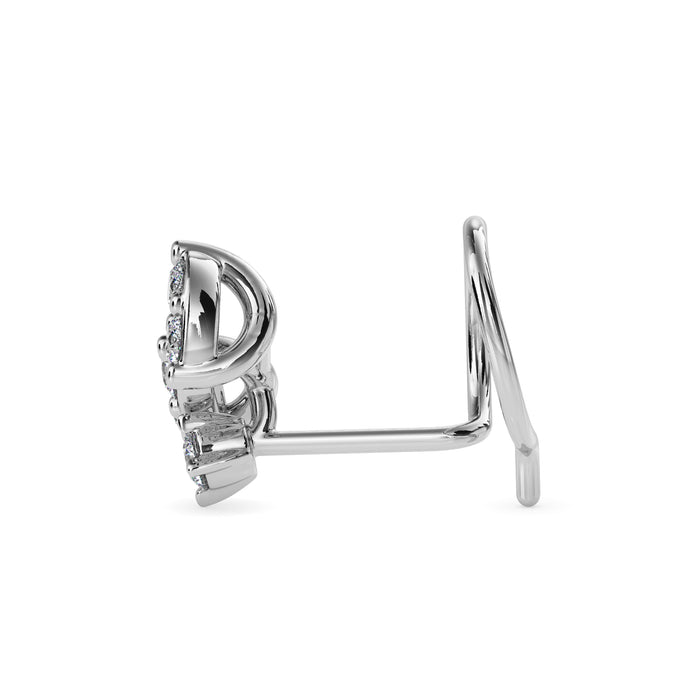 0.06Ct Two Marquise Shape Prong Set Lab-Grown Diamond Gold Wire Back Stud Nosepins