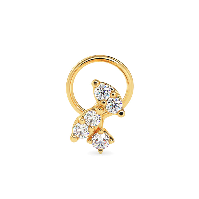 0.06Ct Two Marquise Shape Prong Set Lab-Grown Diamond Gold Wire Back Stud Nosepins