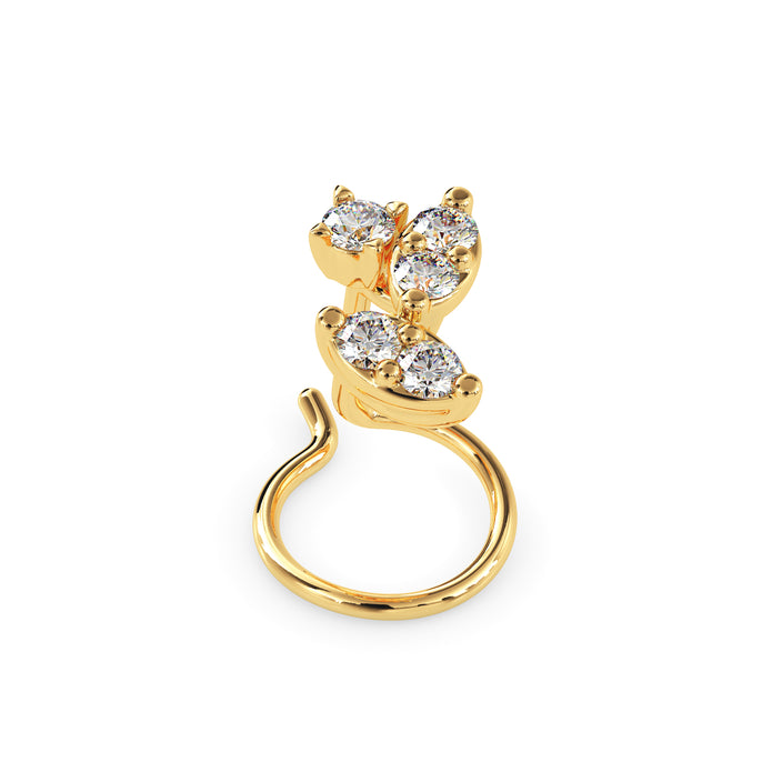0.06Ct Two Marquise Shape Prong Set Lab-Grown Diamond Gold Wire Back Stud Nosepins