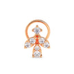 0.08Ct Cluster Design Lab-Grown Diamond Gold Wire Back Stud Nosepins