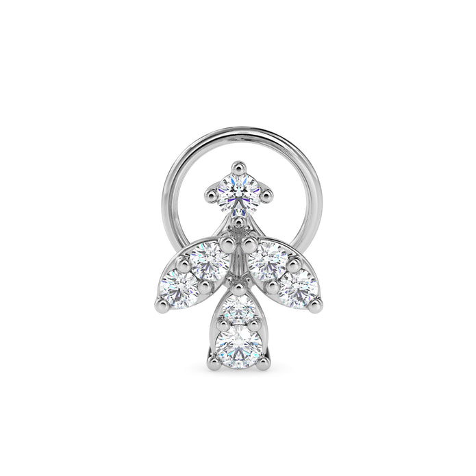 0.08Ct Cluster Design Lab-Grown Diamond Gold Wire Back Stud Nosepins
