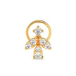 0.08Ct Cluster Design Lab-Grown Diamond Gold Wire Back Stud Nosepins