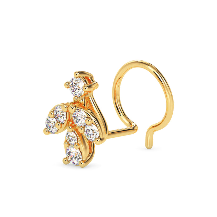 0.08Ct Cluster Design Lab-Grown Diamond Gold Wire Back Stud Nosepins