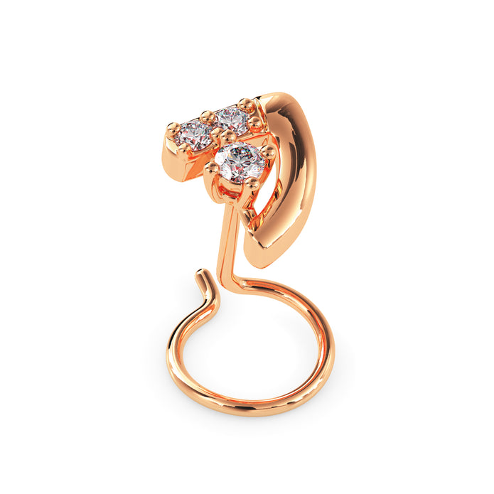 0.03Ct Round Prong Set Lab-Grown Diamond Gold Wire Back Stud Nosepins