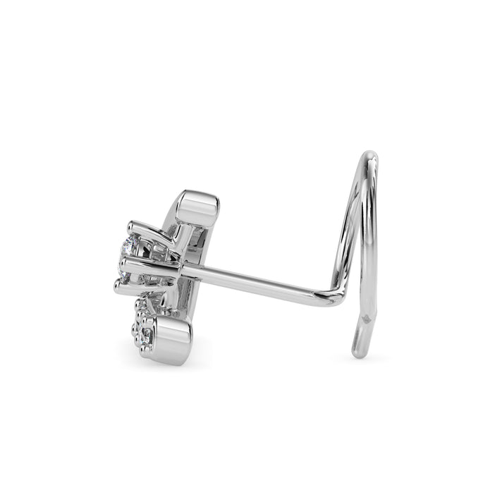 0.03Ct Round Prong Set Lab-Grown Diamond Gold Wire Back Stud Nosepins