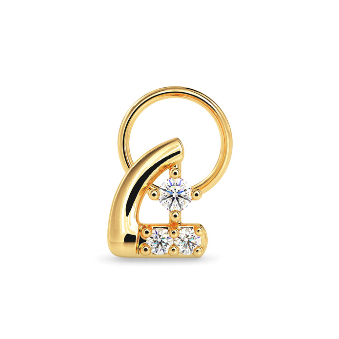 0.03Ct Round Prong Set Lab-Grown Diamond Gold Wire Back Stud Nosepins