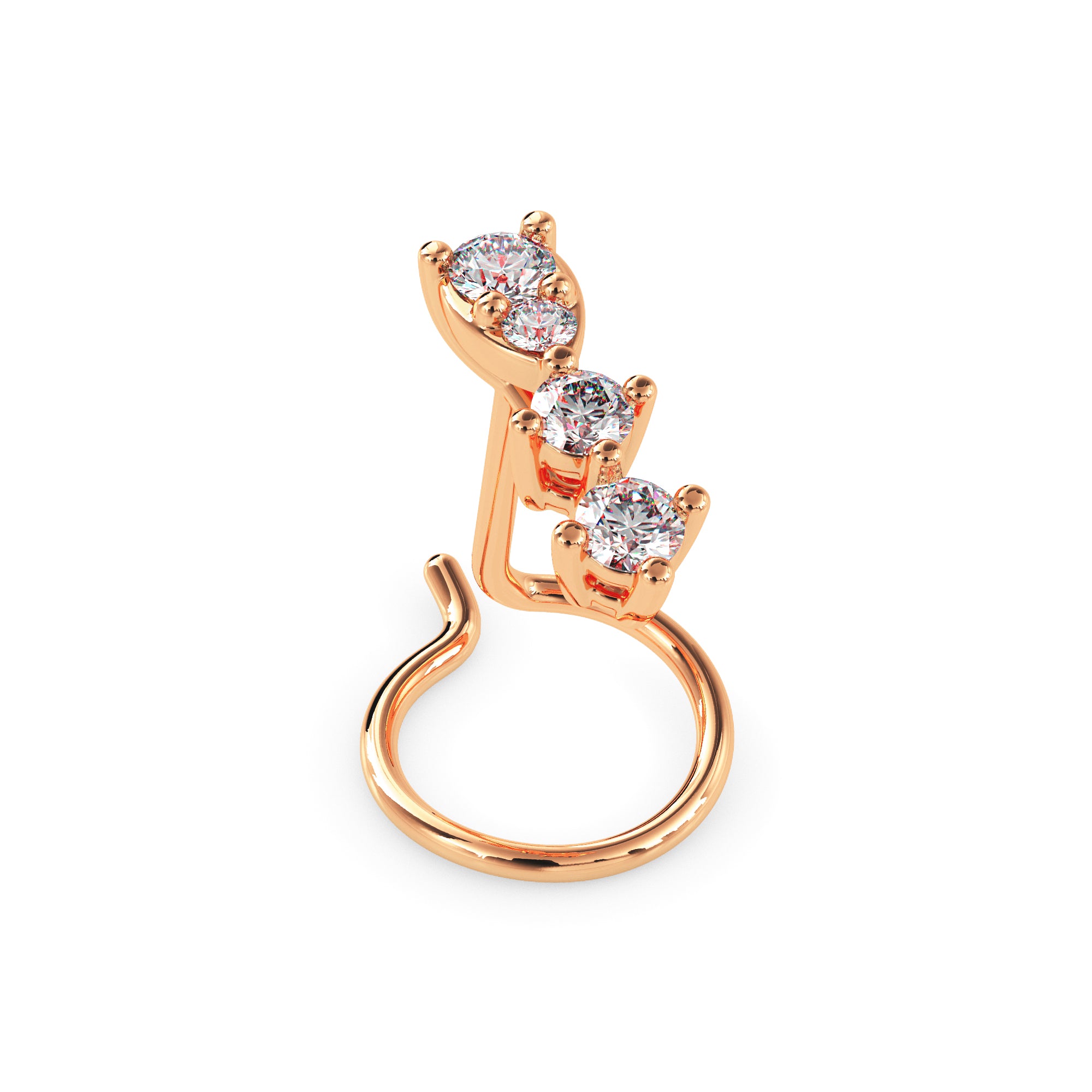 0.06Ct Teardrop Shape Lab-Grown Diamond Gold Wire Back Stud Nosepins