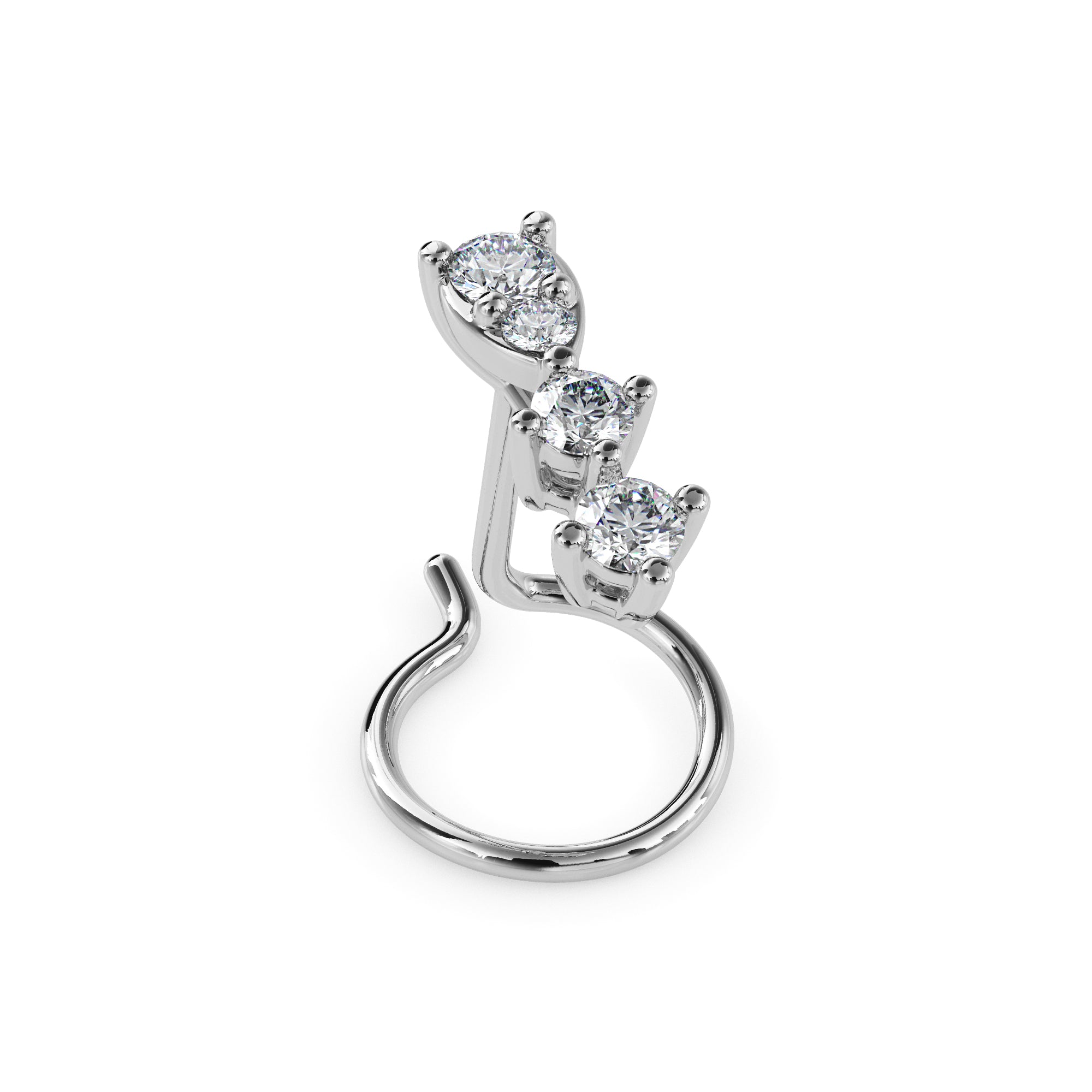 0.06Ct Teardrop Shape Lab-Grown Diamond Gold Wire Back Stud Nosepins