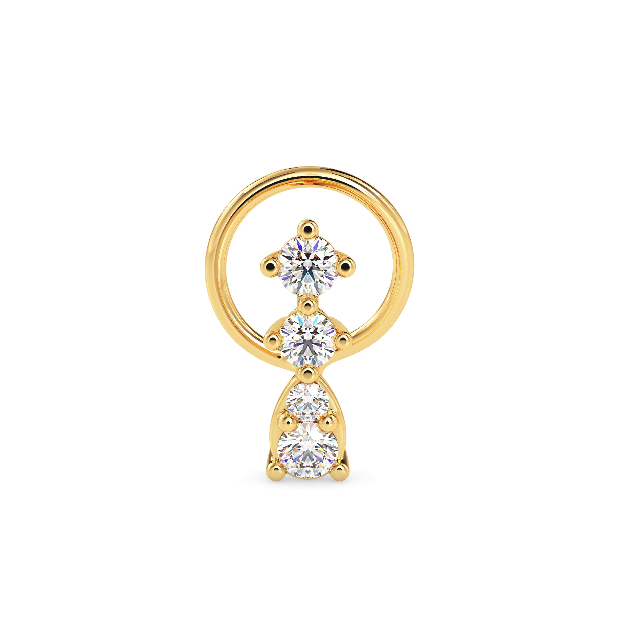 0.06Ct Teardrop Shape Lab-Grown Diamond Gold Wire Back Stud Nosepins