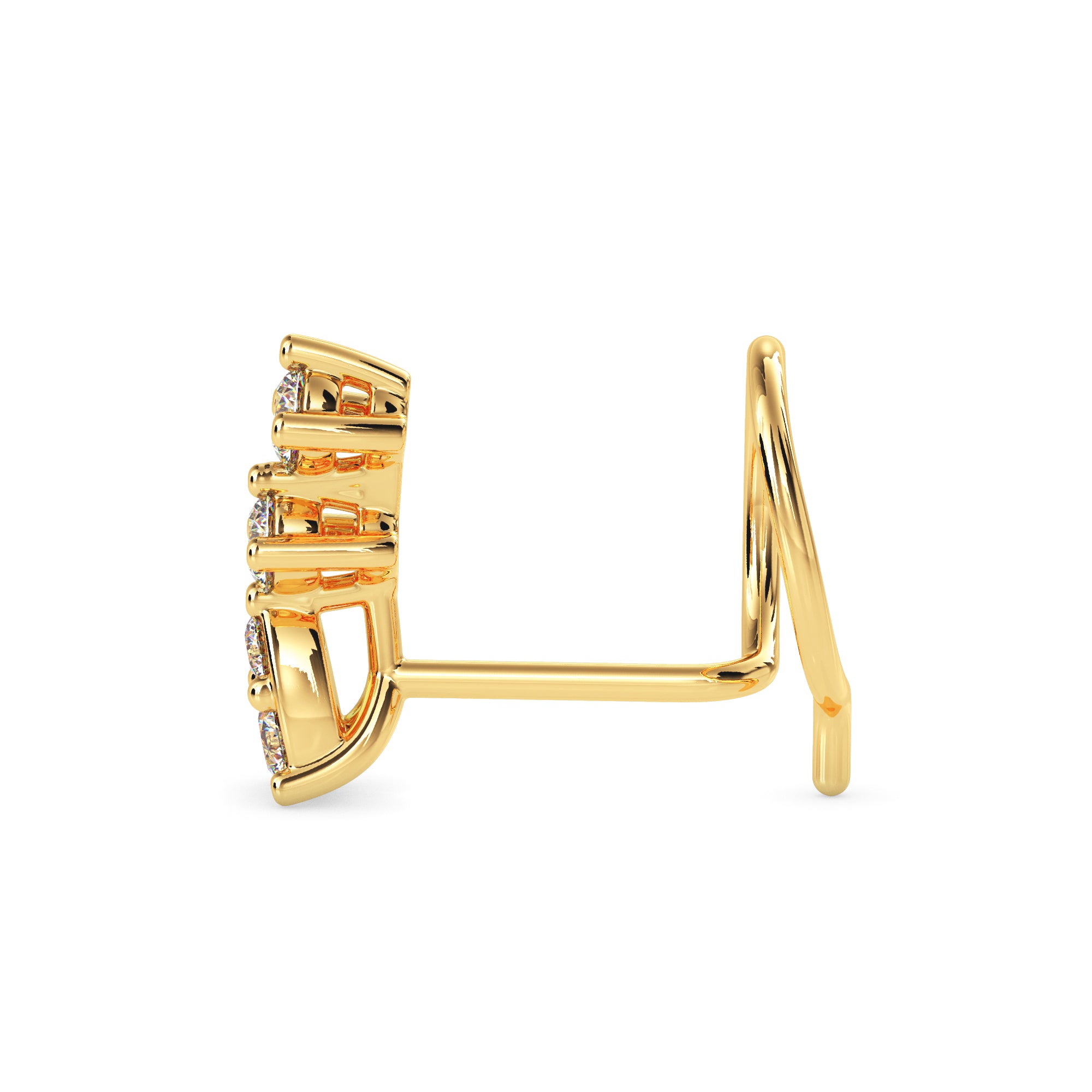 0.06Ct Teardrop Shape Lab-Grown Diamond Gold Wire Back Stud Nosepins