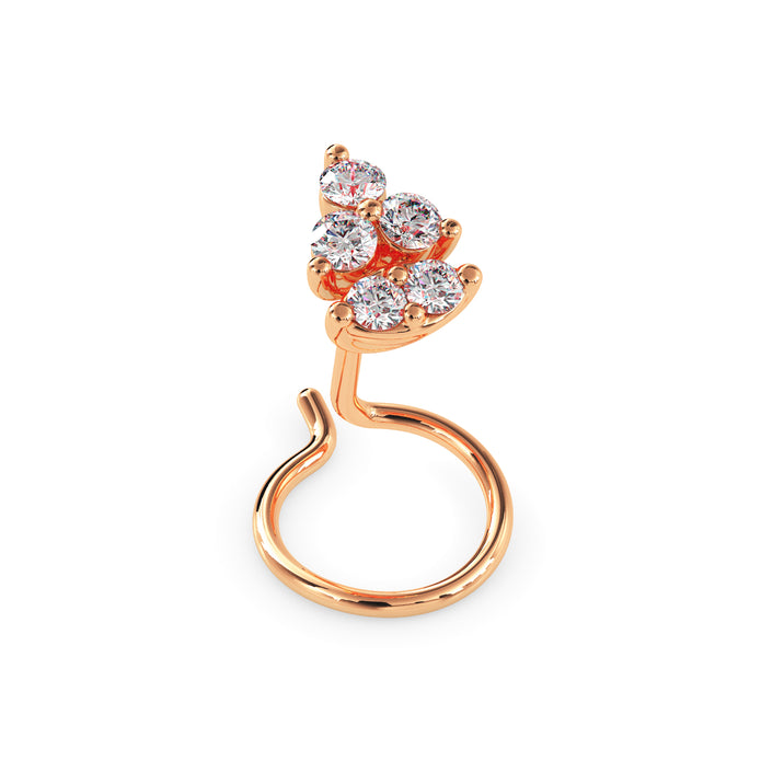 0.05Ct Round Cluster Lab-Grown Diamond Gold Wire Back Stud Nosepins