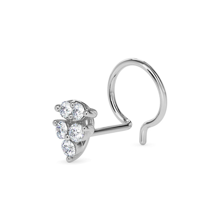 0.05Ct Round Cluster Lab-Grown Diamond Gold Wire Back Stud Nosepins