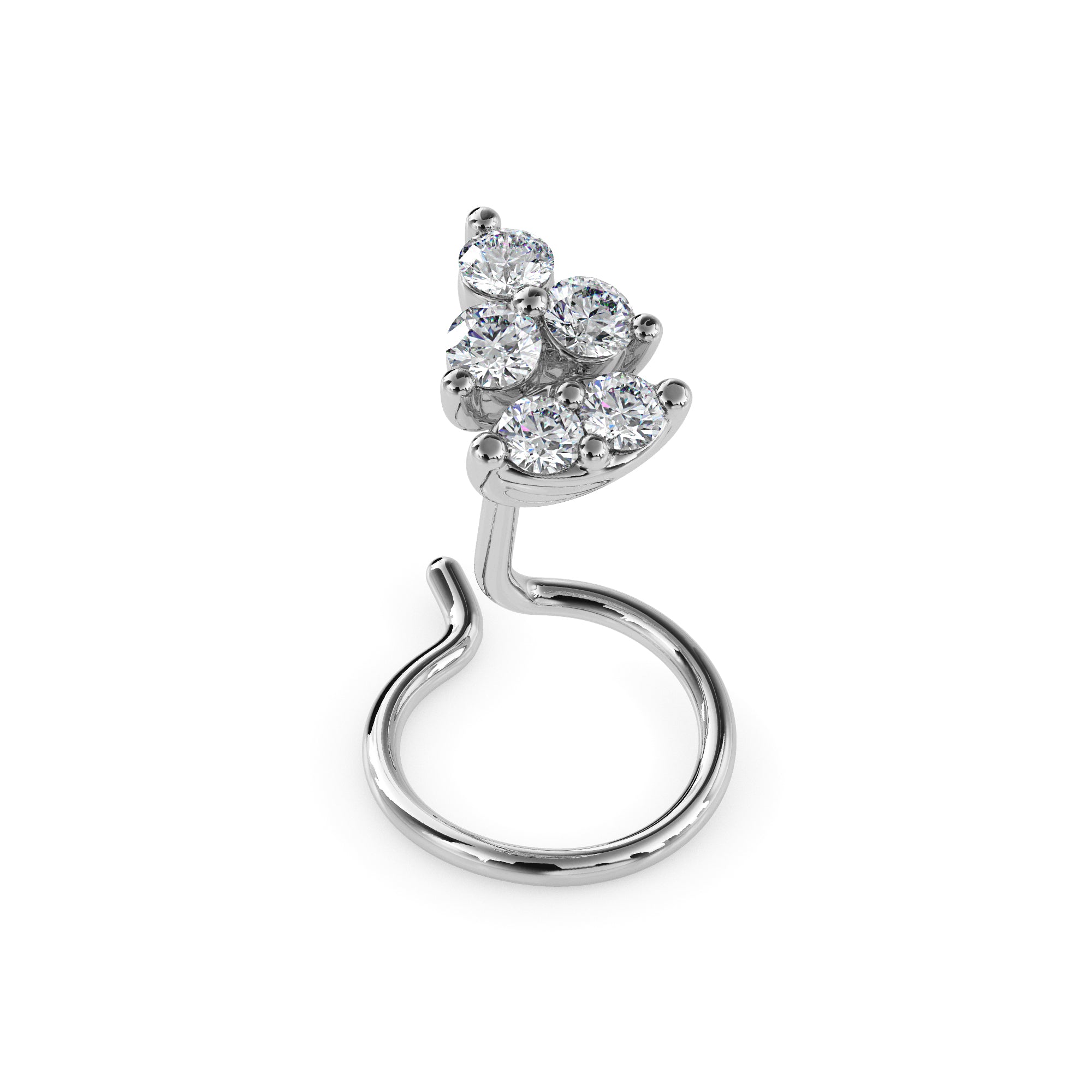 0.05Ct Round Cluster Lab-Grown Diamond Gold Wire Back Stud Nosepins