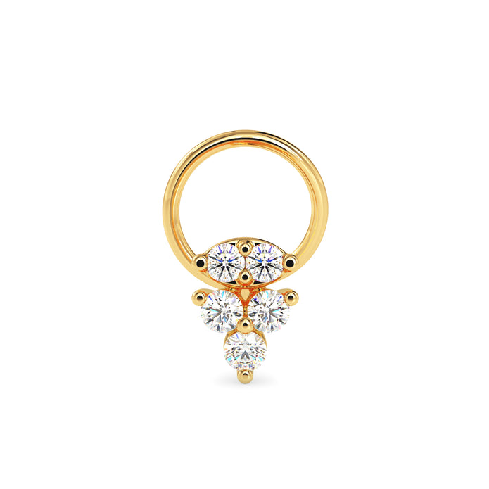 0.05Ct Round Cluster Lab-Grown Diamond Gold Wire Back Stud Nosepins