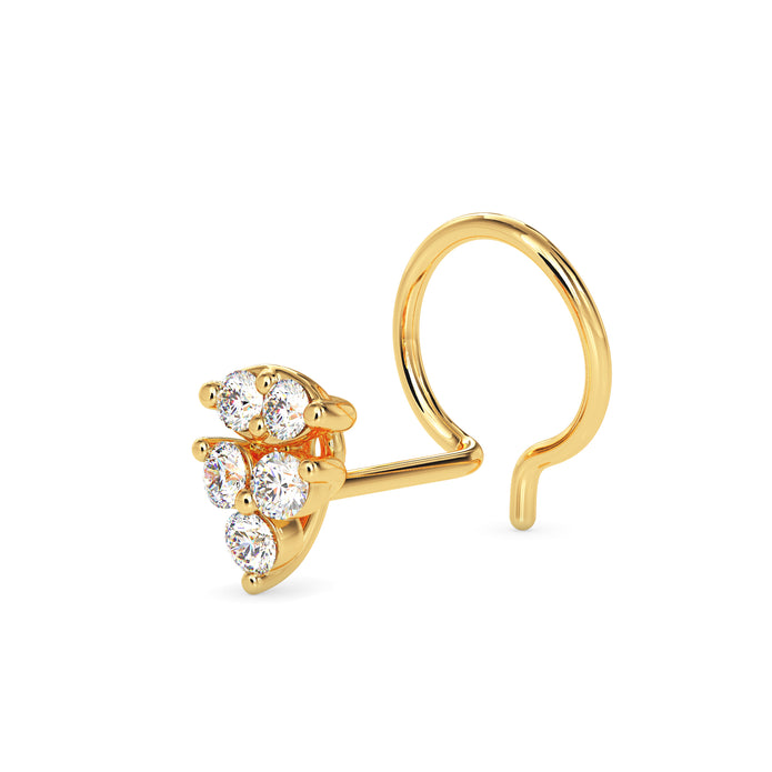 0.05Ct Round Cluster Lab-Grown Diamond Gold Wire Back Stud Nosepins
