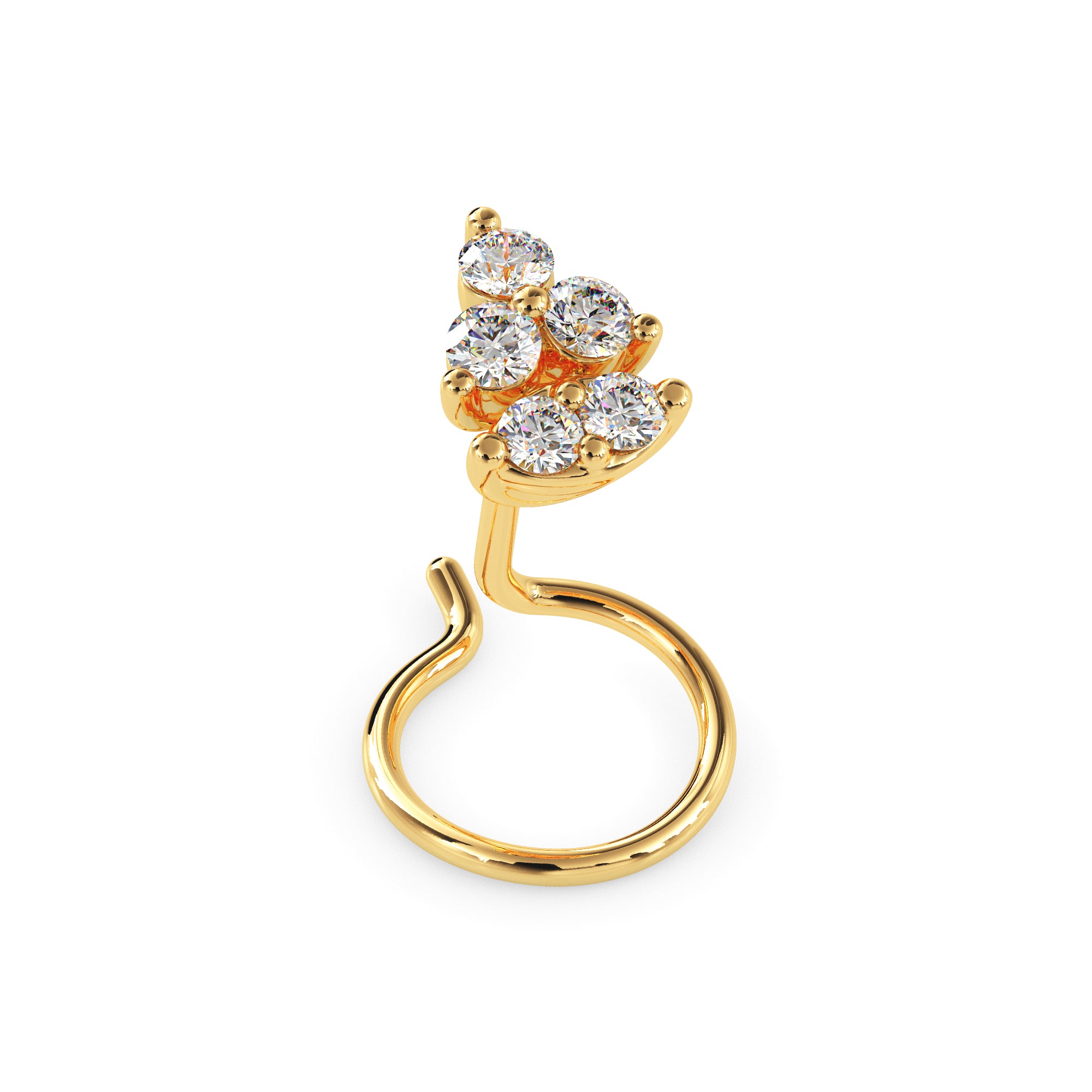 0.05Ct Round Cluster Lab-Grown Diamond Gold Wire Back Stud Nosepins
