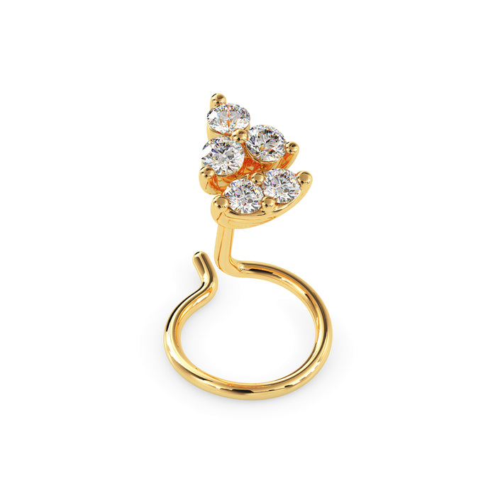 0.05Ct Round Cluster Lab-Grown Diamond Gold Wire Back Stud Nosepins