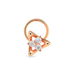 0.04Ct Triangle Round Three Stone Lab-Grown Diamond Gold Wire Back Stud Nosepins