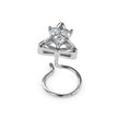 0.04Ct Triangle Round Three Stone Lab-Grown Diamond Gold Wire Back Stud Nosepins