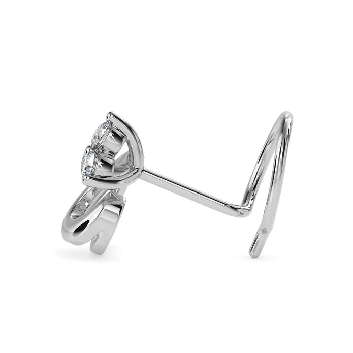 0.05Ct Round Three Stone Lab-Grown Diamond Gold Wire Back Stud Nosepins