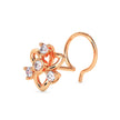 0.05Ct Floral Round Bezel Lab-Grown Diamond Gold Wire Back Stud Nosepins