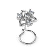 0.05Ct Floral Round Bezel Lab-Grown Diamond Gold Wire Back Stud Nosepins