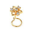 0.05Ct Floral Round Bezel Lab-Grown Diamond Gold Wire Back Stud Nosepins
