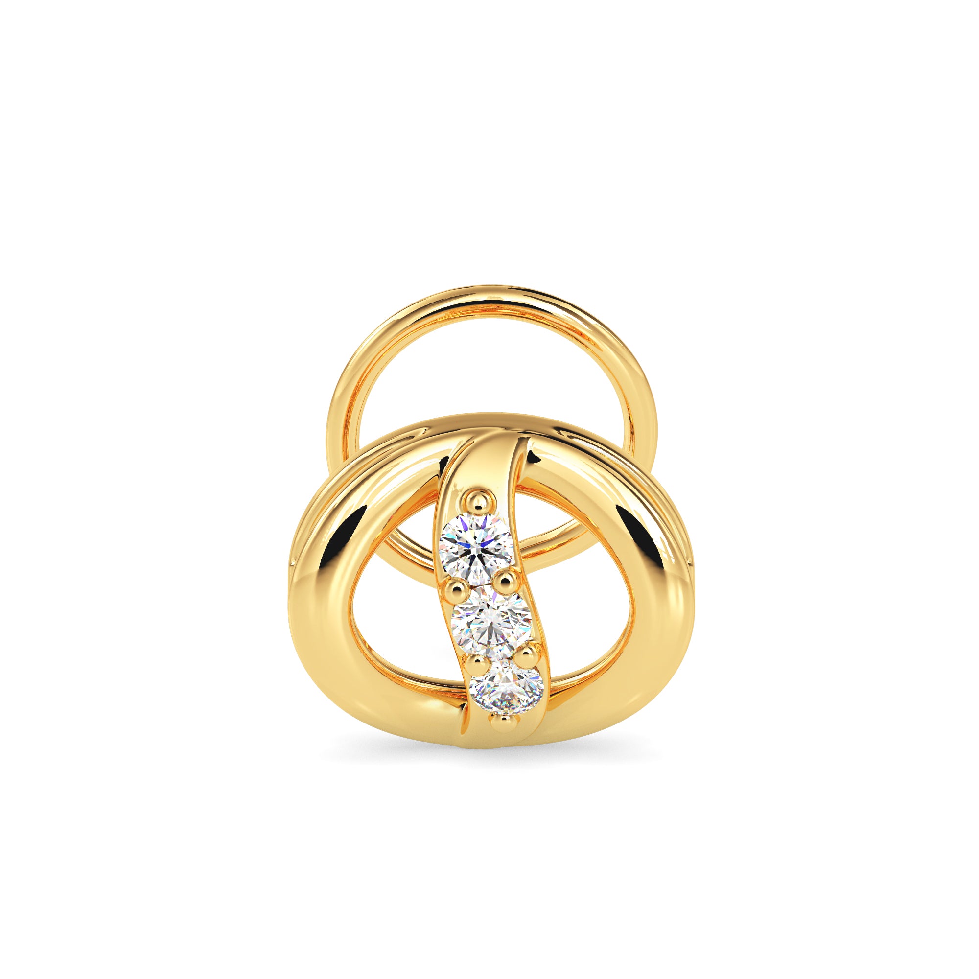 0.05Ct Round Shape Prong Lab-Grown Diamond Gold Wire Back Stud Nosepins