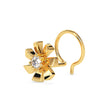 0.03Ct Spiral Design Round Prong Set Lab-Grown Diamond Gold Wire Back Stud Nosepins