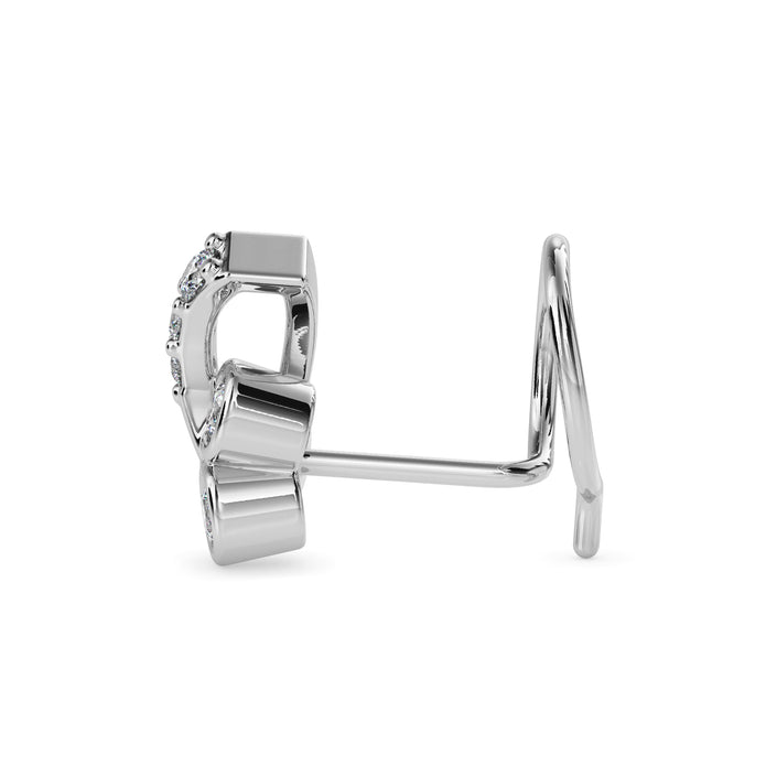 0.06Ct Round Bezel Set Lab-Grown Diamond Gold Wire Back Stud Nosepins