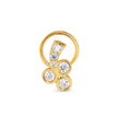 0.06Ct Round Bezel Set Lab-Grown Diamond Gold Wire Back Stud Nosepins
