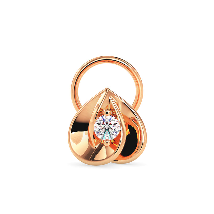 0.03Ct Teardrop Design Lab-Grown Diamond Gold Wire Back Stud Nosepins