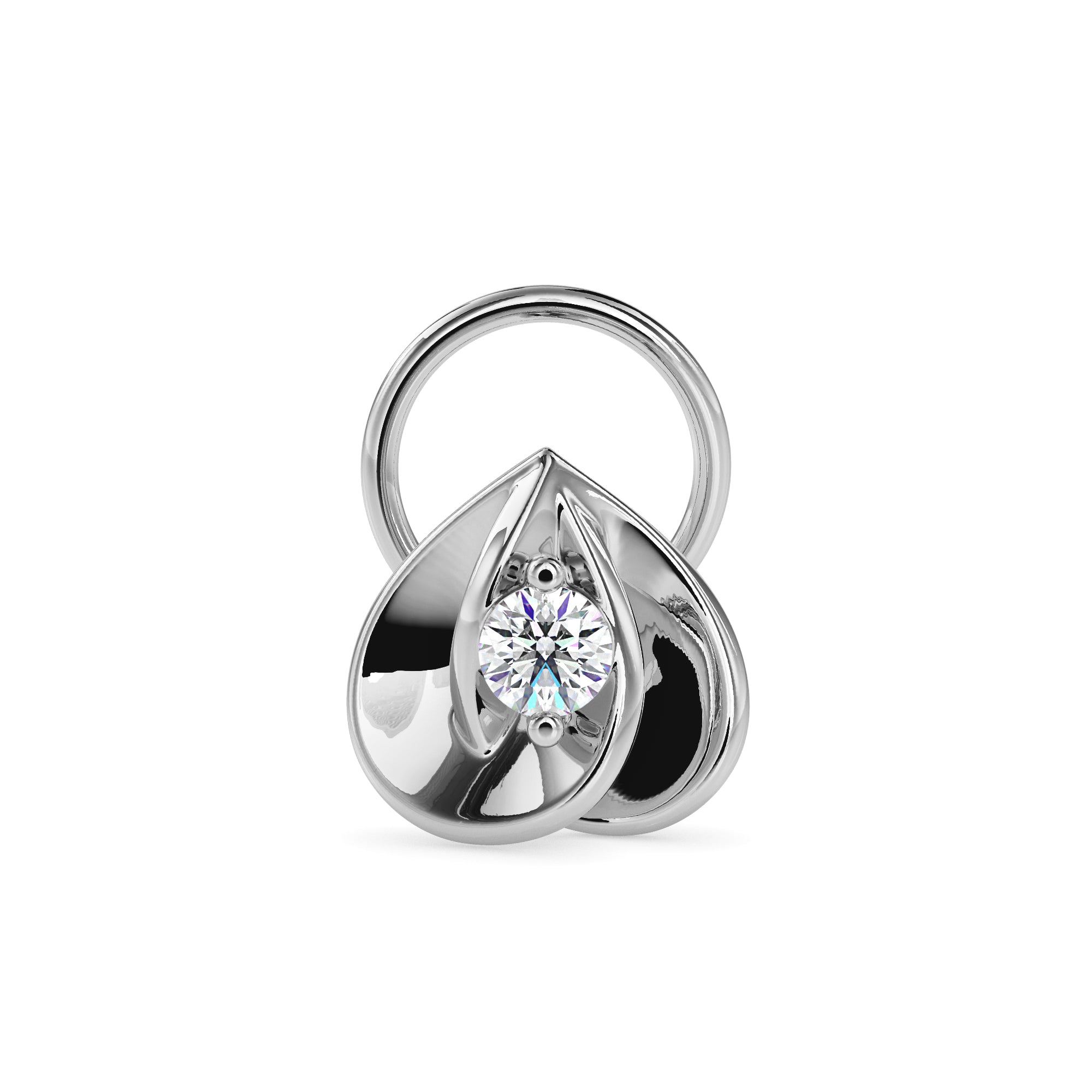 0.03Ct Teardrop Design Lab-Grown Diamond Gold Wire Back Stud Nosepins