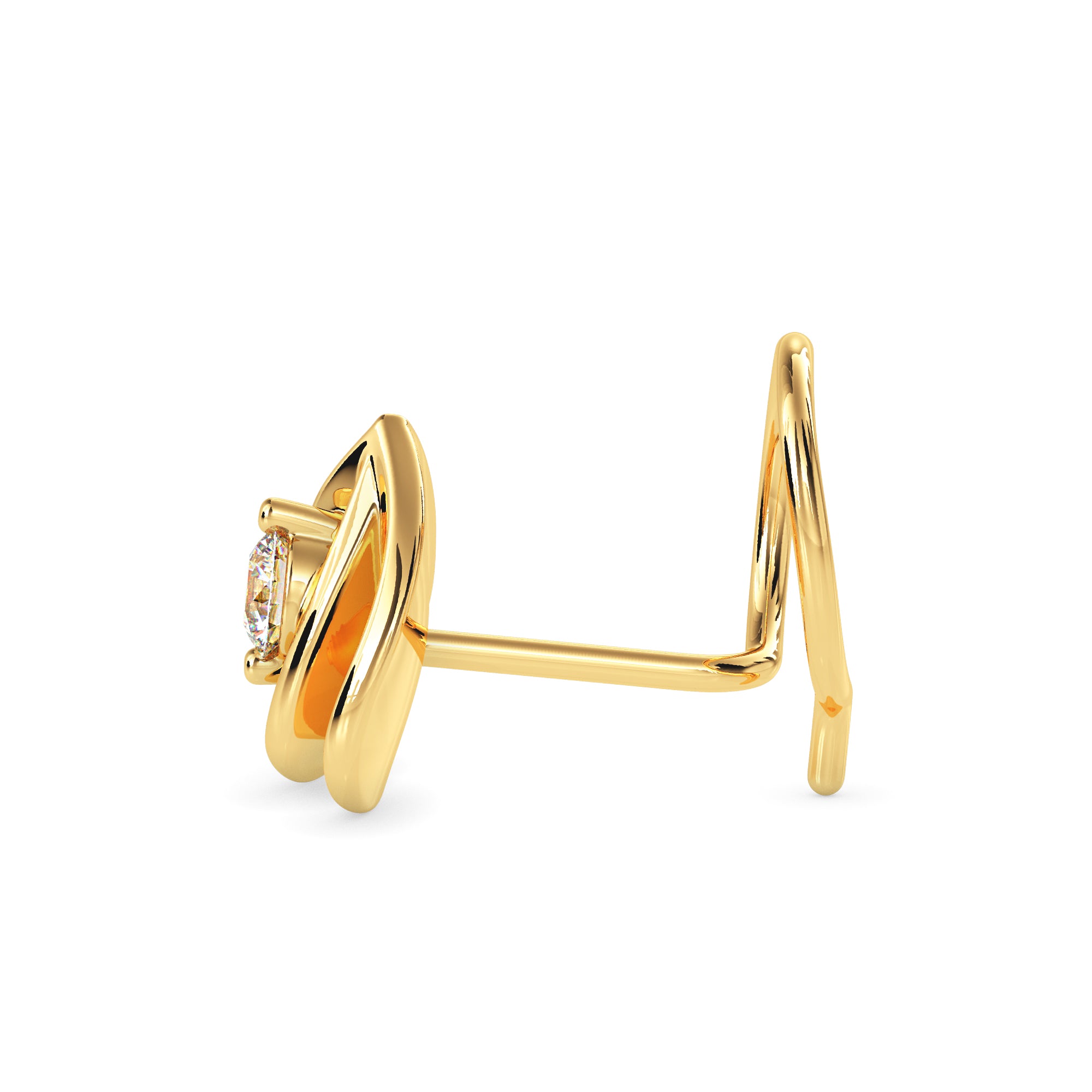 0.03Ct Teardrop Design Lab-Grown Diamond Gold Wire Back Stud Nosepins