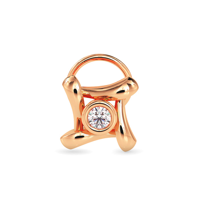 0.03Ct Round Bezel set Lab-Grown Diamond Gold Wire Back Stud Nosepins