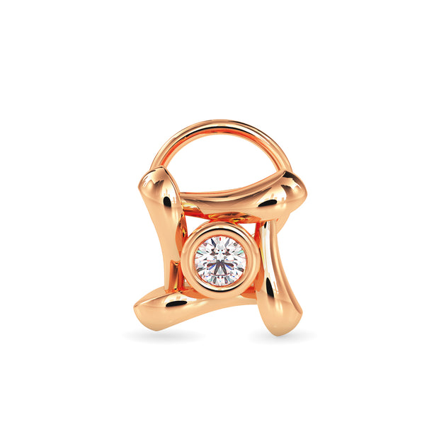 0.03Ct Round Bezel set Lab-Grown Diamond Gold Wire Back Stud Nosepins