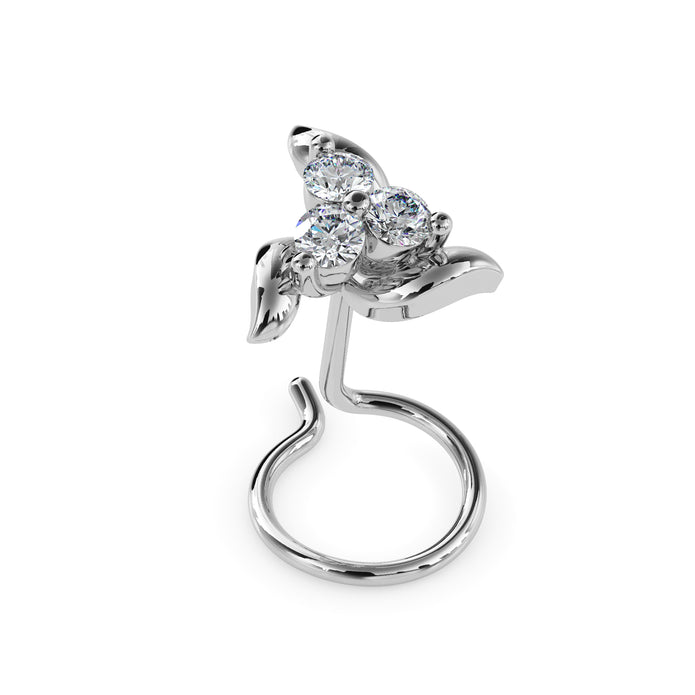 0.06Ct Round Three Stone Lab-Grown Diamond Gold Wire Back Stud Nosepins