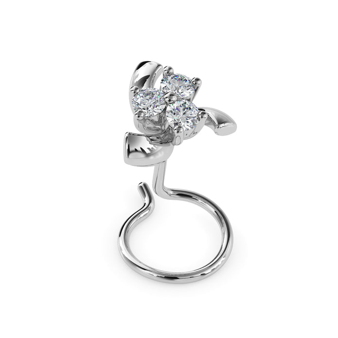 0.06Ct Floral Cluster Lab-Grown Diamond Gold Wire Back Stud Nosepins