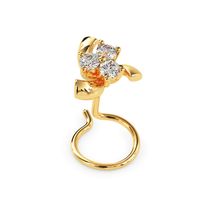 0.06Ct Floral Cluster Lab-Grown Diamond Gold Wire Back Stud Nosepins