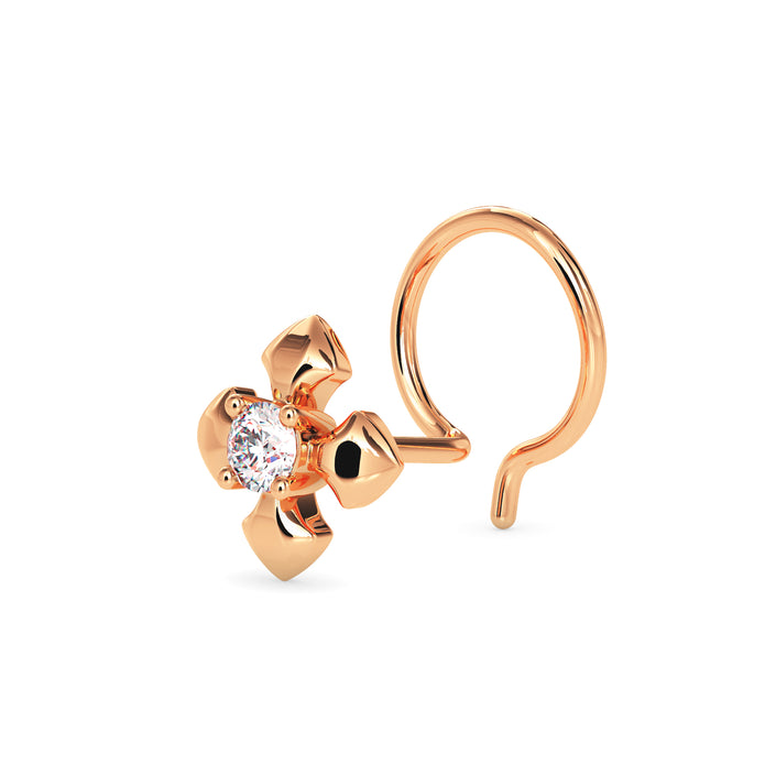 0.03Ct Round Prong Set Lab-Grown Diamond Gold Wire Back Stud Nosepins